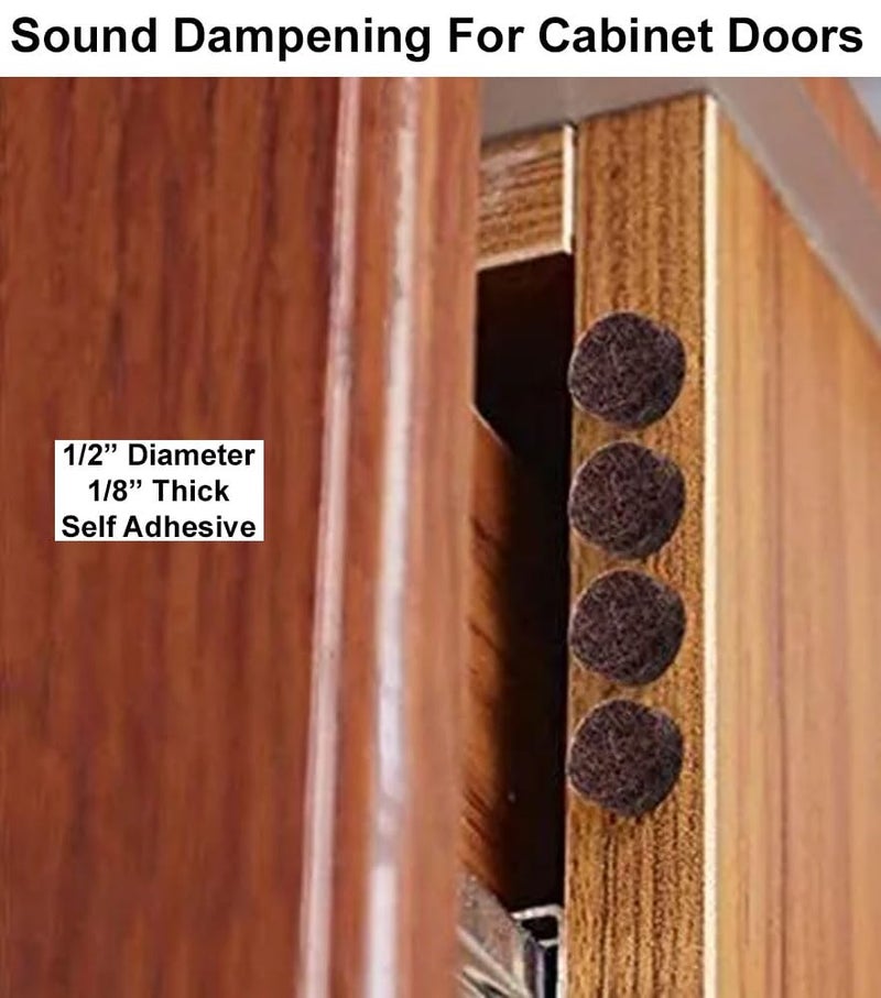888 Corp Black Self Adhesive Felt Bumpers 1/2" Diameter and 1/8" Thick (48 Pack), Round - Image 3